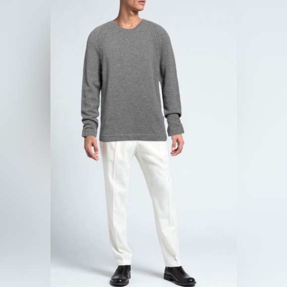 Versace men’s cashmere Greca melange sweater in grey NWT - Picture 2 of 11